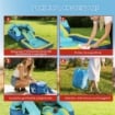 Castello Gonfiabile per Bambini 4 in 1, Scivolo, Trampolino, Piscina Palline/Acqua, Canestro, 3-8 Anni, Blu