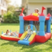 Castello Gonfiabile per Bambini con Scivolo, Piscina/Palline, Canestro da Basket e Soffiatore
