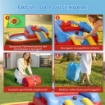 Castello Gonfiabile per Bambini con Scivolo, Piscina/Palline, Canestro da Basket e Soffiatore