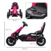 GO KART A PEDALI PER BAMBINI 3-8 ANNI CON SEDILE REGOLABILE E RUOTE IN EVA, 100X58X58.5 CM, ROSA E NERO