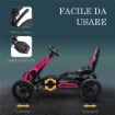 GO KART A PEDALI PER BAMBINI 3-8 ANNI CON SEDILE REGOLABILE E RUOTE IN EVA, 100X58X58.5 CM, ROSA E NERO