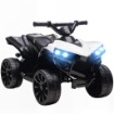 QUAD ELETTRICO PER BAMBINI ATV CON BATTERIA RICARICABILE 6V, FARI LED E MUSICA, ETÀ 3-6 ANNI, BIANCO