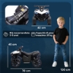 QUAD ELETTRICO PER BAMBINI ATV CON BATTERIA RICARICABILE 6V, FARI LED E MUSICA, ETÀ 3-6 ANNI, BIANCO
