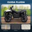 QUAD ELETTRICO PER BAMBINI ATV CON BATTERIA RICARICABILE 6V, FARI LED E MUSICA, ETÀ 3-6 ANNI, BIANCO