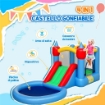 Castello Gonfiabile Trampolino 4 in 1, Scivolo, 415x205x190cm, Multicolore