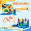 Castello Gonfiabile Trampolino 4 in 1, Scivolo, 415x205x190cm, Multicolore