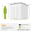 Casetta da Giardino a 2 Ingressi con 3 Finestre e Prese d'Aria, in PP e Alluminio, 182x182x196 cm, Grigio Scuro