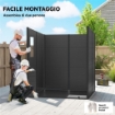 Casetta da Giardino a 2 Ingressi con 3 Finestre e Prese d'Aria, in PP e Alluminio, 182x182x196 cm, Grigio Scuro