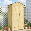 ARMADIO DA GIARDINO A 3 ANTE CON 4 RIPIANI E GANCI, IN LEGNO DI ABETE, 93X53X168 CM, COLOR LEGNO