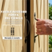 ARMADIO DA GIARDINO A 3 ANTE CON 4 RIPIANI E GANCI, IN LEGNO DI ABETE, 93X53X168 CM, COLOR LEGNO