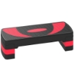 STEP FITNESS DA AEROBICA REGOLABILE SU 3 ALTEZZE, IN PLASTICA, 80X31X10/15/20 CM, ROSSO E NERO