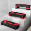 STEP FITNESS DA AEROBICA REGOLABILE SU 3 ALTEZZE, IN PLASTICA, 80X31X10/15/20 CM, ROSSO E NERO