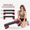 STEP FITNESS DA AEROBICA REGOLABILE SU 3 ALTEZZE, IN PLASTICA, 80X31X10/15/20 CM, ROSSO E NERO