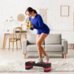STEP FITNESS DA AEROBICA REGOLABILE SU 3 ALTEZZE, IN PLASTICA, 80X31X10/15/20 CM, ROSSO E NERO