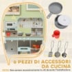 CUCINA GIOCATTOLO PER BAMBINI 3+ ANNI IN LEGNO, FORNELLO INTERATTIVO, FORNO E MACCHINA CAFFÞ, BIANCO
