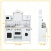 CUCINA GIOCATTOLO PER BAMBINI 3-6 ANNI IN LEGNO CON SET DI ACCESSORI, LAVANDINO E MANOPOLE CON SUONI, BIANCO