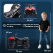 QUAD ELETTRICO PER BAMBINI ATV CON BATTERIA RICARICABILE 6V, FARI LED E MUSICA, ETÀ 3-8 ANNI, ROSSO