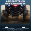 QUAD ELETTRICO PER BAMBINI ATV CON BATTERIA RICARICABILE 6V, FARI LED E MUSICA, ETÀ 3-8 ANNI, ROSSO