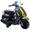 MOTO ELETTRICA PER BAMBINI CON LICENZA VESPA, BATTERIA RICARICABILE 6V, ROTELLE E LUCI, ETÓ 2-6 ANNI, VERDE SCURO