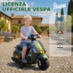MOTO ELETTRICA PER BAMBINI CON LICENZA VESPA, BATTERIA RICARICABILE 6V, ROTELLE E LUCI, ETÓ 2-6 ANNI, VERDE SCURO