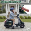 MOTO ELETTRICA PER BAMBINI CON LICENZA VESPA, BATTERIA RICARICABILE 6V, ROTELLE E LUCI, ETÓ 2-6 ANNI, VERDE SCURO
