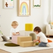 SET 8 COSTRUZIONI MORBIDE PER BAMBINI 0-3 ANNI DA INTERNI, IN VELLUTO E SCHIUMA PU ARANCIONE