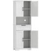 CREDENZA CUCINA CON 2 ARMADIETTI E CASSETTO, PIANO CENTRALE APERTO E RIPIANI REGOLABILI, BIANCO