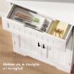 CREDENZA CUCINA CON 2 ARMADIETTI E CASSETTO, PIANO CENTRALE APERTO E RIPIANI REGOLABILI, BIANCO