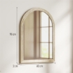 SPECCHIO DA PARETE AD ARCO CON BORDO SCANALATO E GANCI, IN VETRO E POLISTIRENE, 60X2X90 CM, BEIGE
