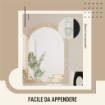 SPECCHIO DA PARETE AD ARCO CON BORDO SCANALATO E GANCI, IN VETRO E POLISTIRENE, 60X2X90 CM, BEIGE