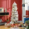 ALBERO DI NATALE INNEVATO CON 263 RAMI E LUCI LED BIANCHE IN PLASTICA E METALLO, Ï45X150 CM, VERDE