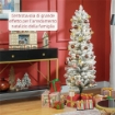 ALBERO DI NATALE INNEVATO CON 263 RAMI E LUCI LED BIANCHE IN PLASTICA E METALLO, Ï45X150 CM, VERDE