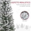 ALBERO DI NATALE INNEVATO CON 263 RAMI E LUCI LED BIANCHE IN PLASTICA E METALLO, Ï45X150 CM, VERDE