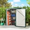 Casetta da Giardino Porta Attrezzi in Acciaio Galvanizzato con Porta a Battente, 100x104x160 cm, Verde