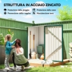 Casetta da Giardino Porta Attrezzi in Acciaio Galvanizzato con Porta a Battente, 100x104x160 cm, Verde