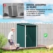 Casetta da Giardino Porta Attrezzi in Acciaio Galvanizzato con Porta a Battente, 100x104x160 cm, Verde