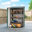 Casetta da Giardino Porta Attrezzi in Acciaio Galvanizzato con Porta a Battente, 100x104x160 cm, Verde