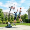 Canestro da Basket Portatile per Esterni, Regolabile 2,45-3,05 m, Tabellone Infrangibile, Regolazione a Manovella