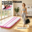Tappetino Gonfiabile per Ginnastica, 3,05 m con Pompa Elettrica e Borsa