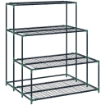 SCAFFALE PORTA PIANTE A 4 LIVELLI IN ACCIAIO, 94X84X110 CM, VERDE SCURO