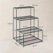 SCAFFALE PORTA PIANTE A 4 LIVELLI IN ACCIAIO, 94X84X110 CM, VERDE SCURO
