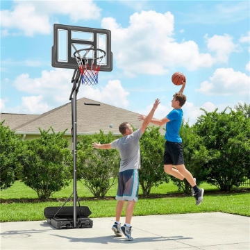 Canestro Basket Canestro da Basket Regolabile 235-305cm Infrangibile Nero