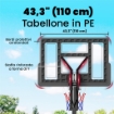 Canestro Basket Canestro da Basket Regolabile 235-305cm Infrangibile Nero