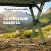 Tavolo da Campeggio Pieghevole 116 cm, Tavolo da Picnic Impermeabile con Piano Arrotolabile e Struttura in Metallo, Portatile per Giardino, Parco, BBQ, Verde