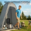 WC Portatile da Campeggio con 12 Pacchetti Coagulanti e 12 Sacchetti di Smaltimento, 34x29x20 cm, Grigio Scuro