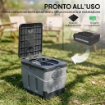 WC Portatile da Campeggio con 12 Pacchetti Coagulanti e 12 Sacchetti di Smaltimento, 34x29x20 cm, Grigio Scuro