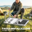 Tavolo Campeggio Pieghevole 60 cm, Picnic con Rete Strato, Nero