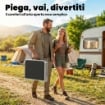 Tavolo Campeggio Pieghevole 60 cm, Picnic con Rete Strato, Nero