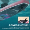 Sup Gonfiabile con Sedile, Pagaia e Accessori, in Plastica ed EVA, 335x82x15 cm, Blu e Rosa