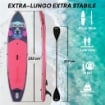 Sup Gonfiabile con Sedile, Pagaia e Accessori, in Plastica ed EVA, 335x82x15 cm, Blu e Rosa